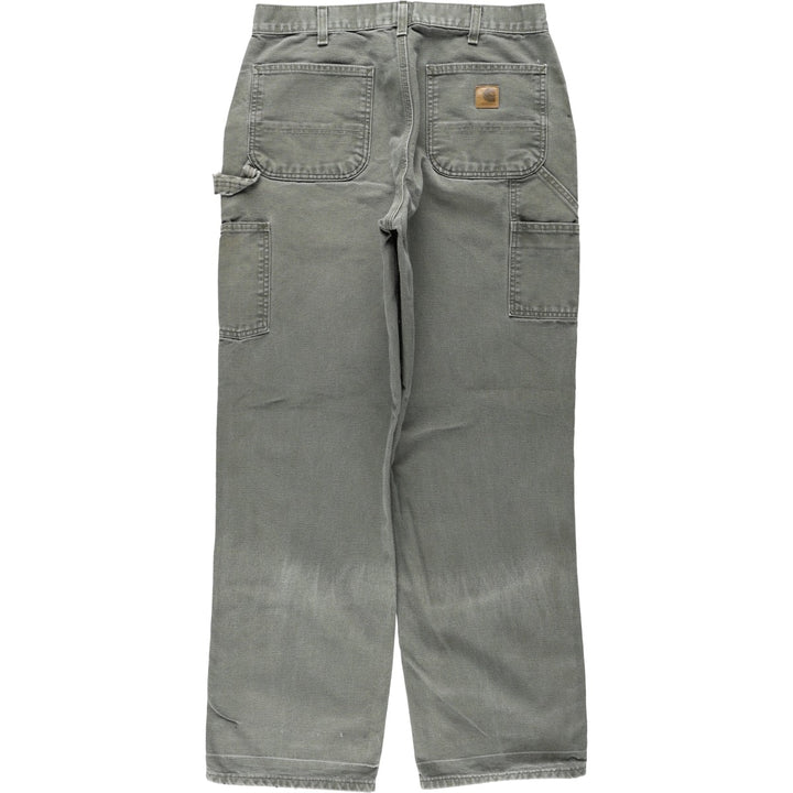 Carhartt Original Dungaree Fit Duck Painter Pants, Men's, W33 equivalent cotton Khaki type sage green Vintage Second Hand