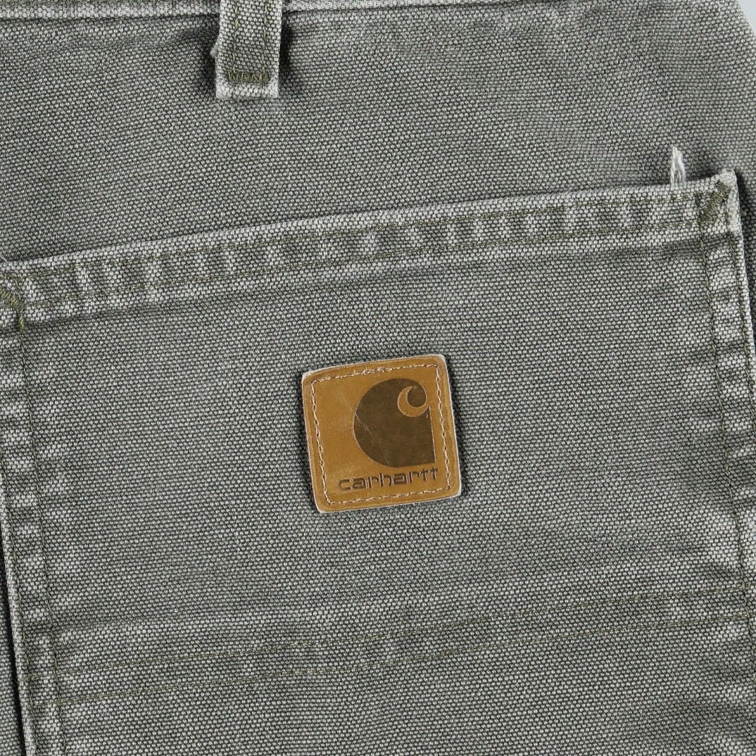 Carhartt Original Dungaree Fit Duck Painter Pants, Men's, W33 equivalent cotton Khaki type sage green Vintage Second Hand