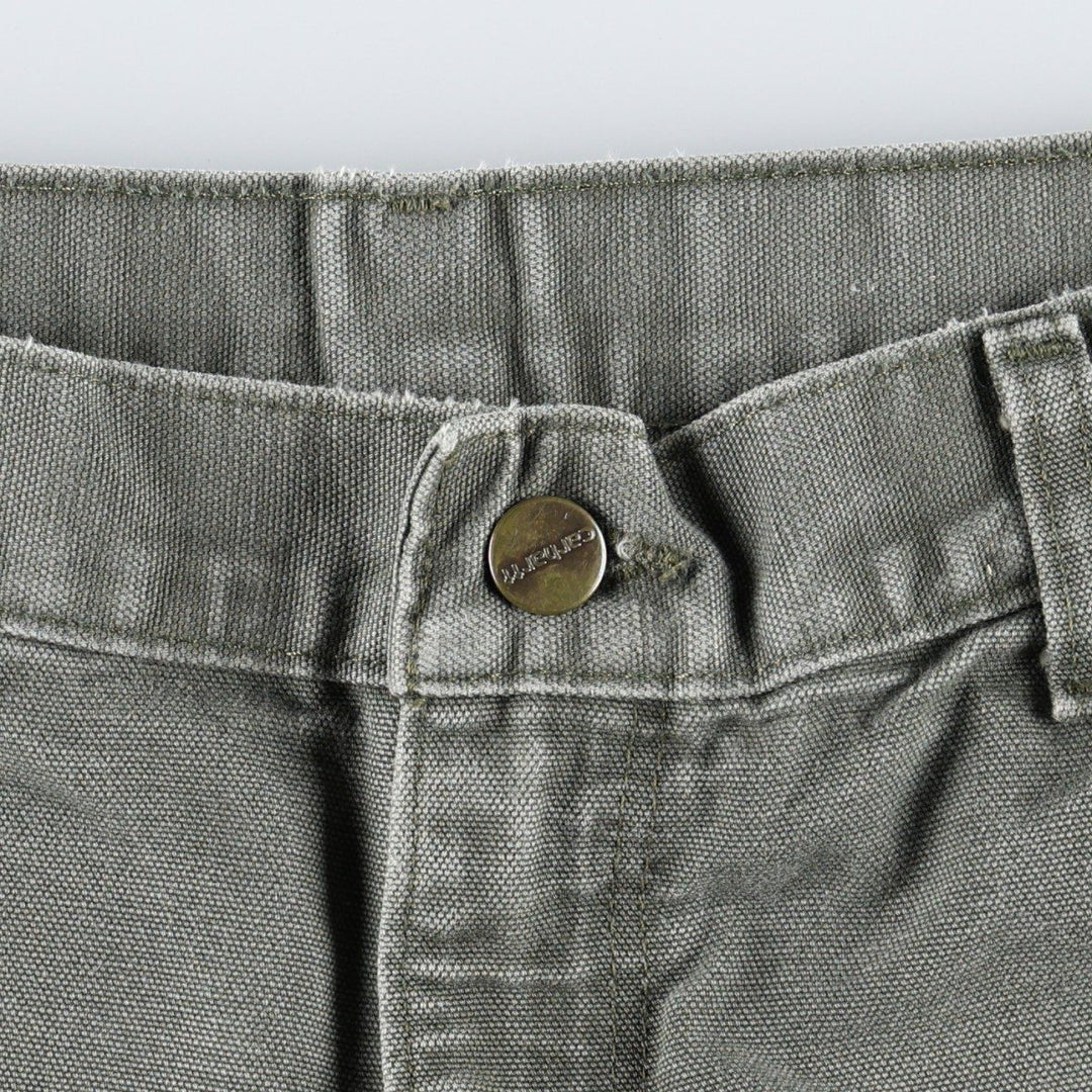 Carhartt Original Dungaree Fit Duck Painter Pants, Men's, W33 equivalent cotton Khaki type sage green Vintage Second Hand