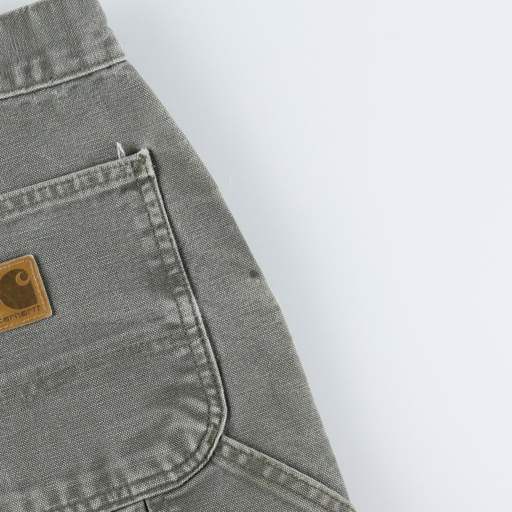 Carhartt Original Dungaree Fit Duck Painter Pants, Men's, W33 equivalent cotton Khaki type sage green Vintage Second Hand