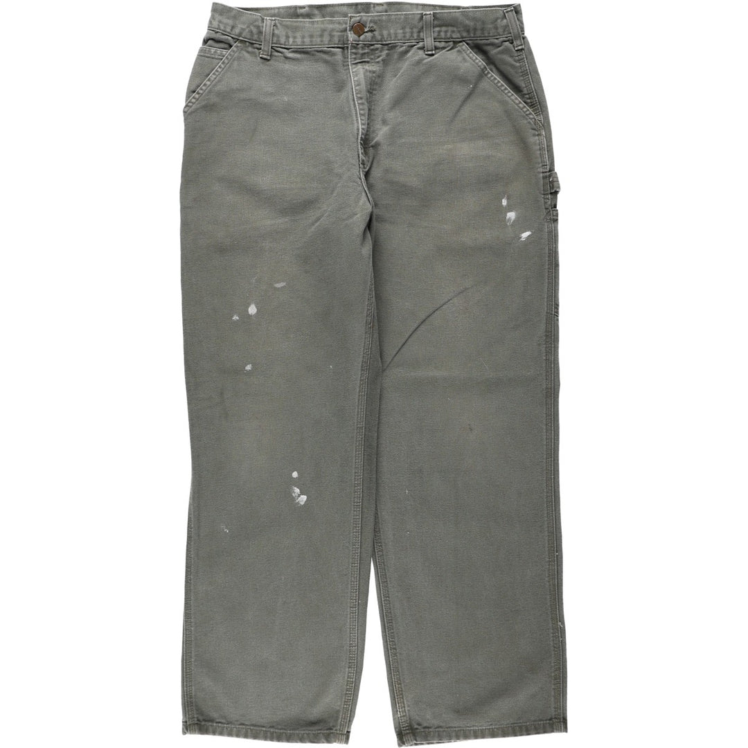 Carhartt Dungaree Fit Duck Painter Pants, Men's, W35 equivalent cotton Khaki type sage green Vintage Second Hand