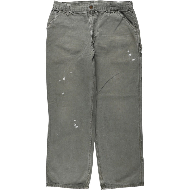 Carhartt Dungaree Fit Duck Painter Pants, Men's, W35 equivalent cotton Khaki type sage green Vintage Second Hand