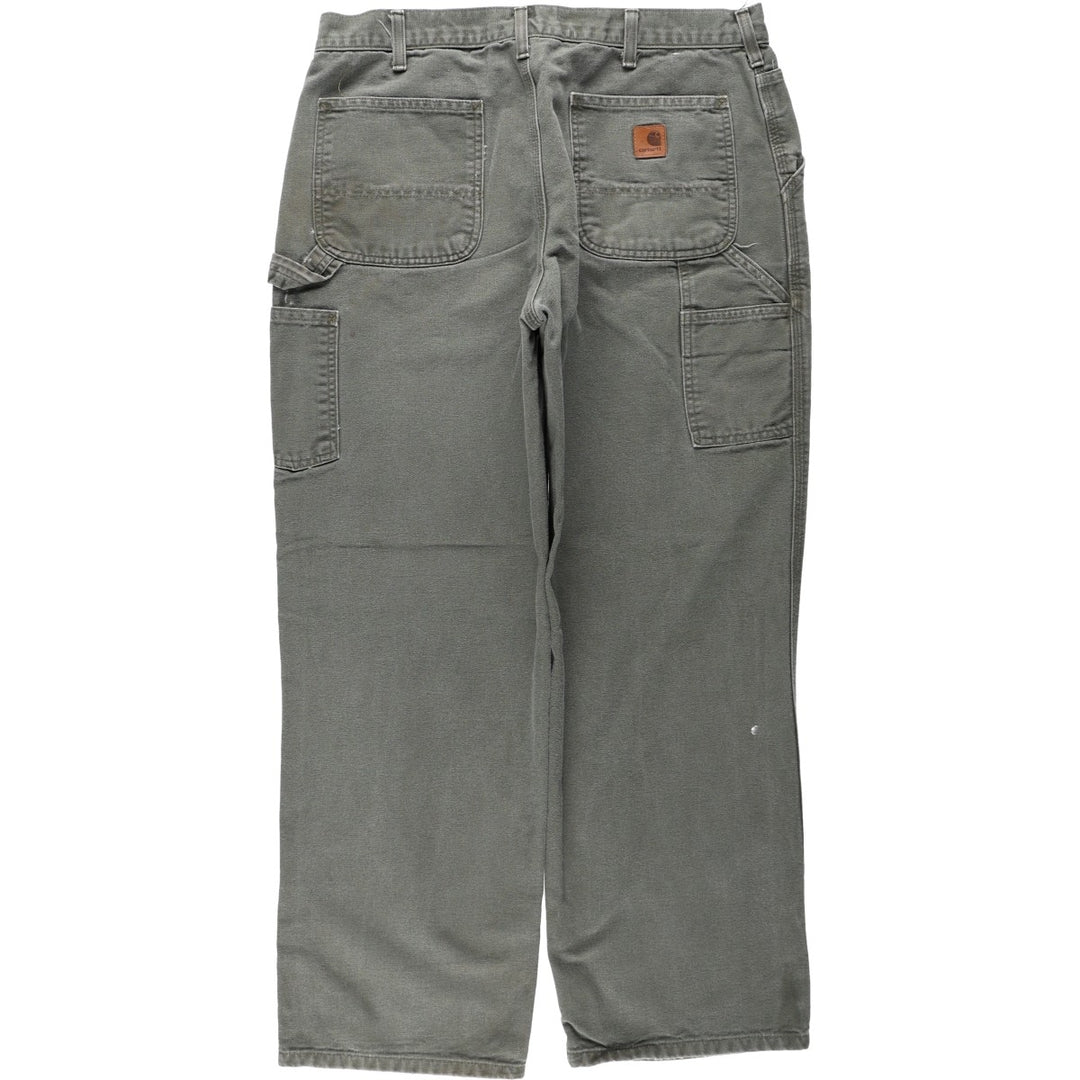 Carhartt Dungaree Fit Duck Painter Pants, Men's, W35 equivalent cotton Khaki type sage green Vintage Second Hand