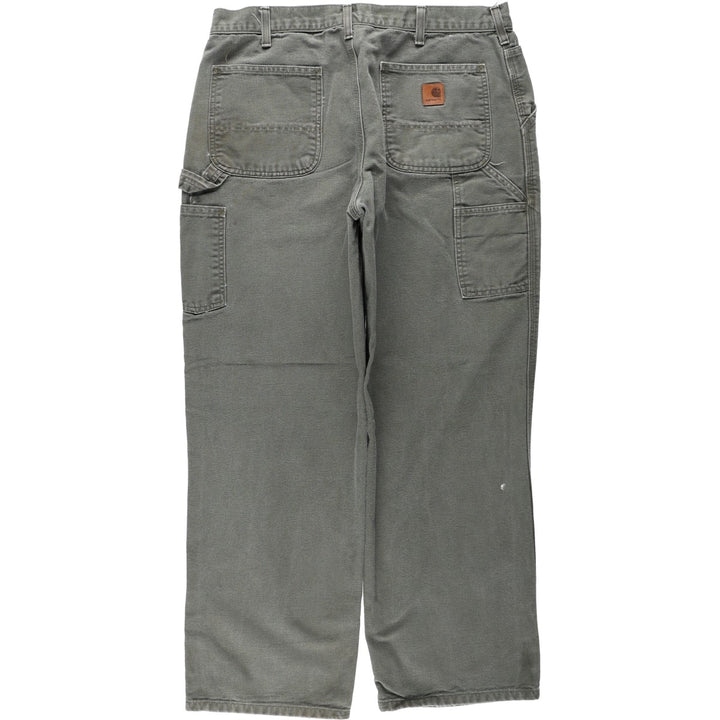 Carhartt Dungaree Fit Duck Painter Pants, Men's, W35 equivalent cotton Khaki type sage green Vintage Second Hand