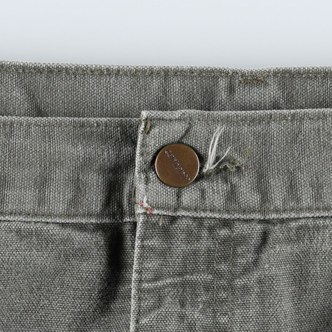 Carhartt Dungaree Fit Duck Painter Pants, Men's, W35 equivalent cotton Khaki type sage green Vintage Second Hand