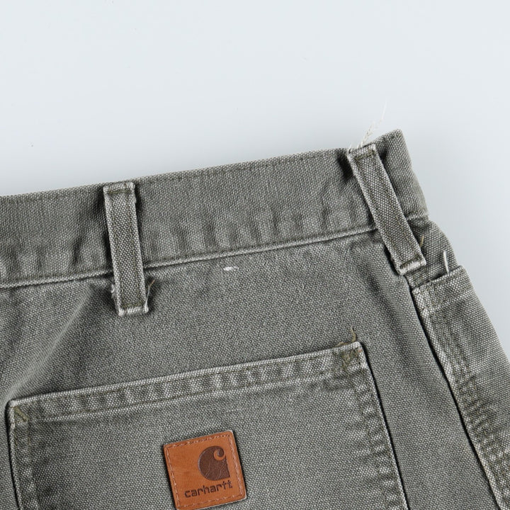 Carhartt Dungaree Fit Duck Painter Pants, Men's, W35 equivalent cotton Khaki type sage green Vintage Second Hand