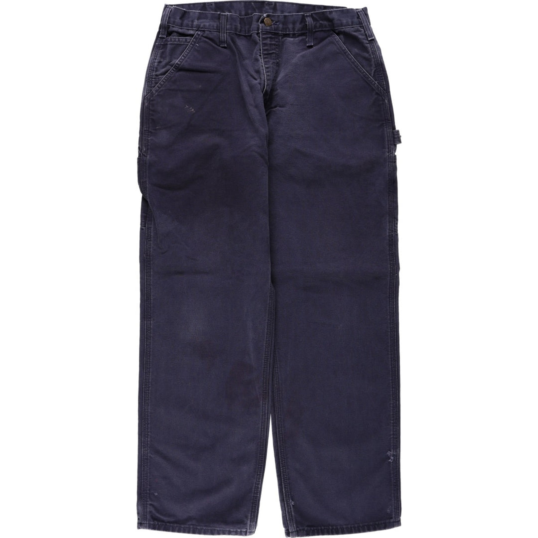 00'S Carhartt Dungaree Fit Duck Painter Pants Men's W33 equivalent cotton navy blue type Vintage Second Hand