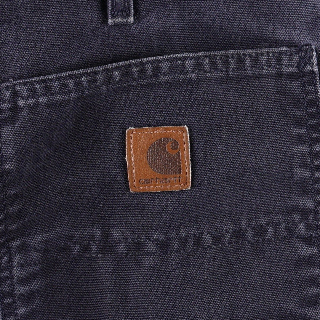 00'S Carhartt Dungaree Fit Duck Painter Pants Men's W33 equivalent cotton navy blue type Vintage Second Hand