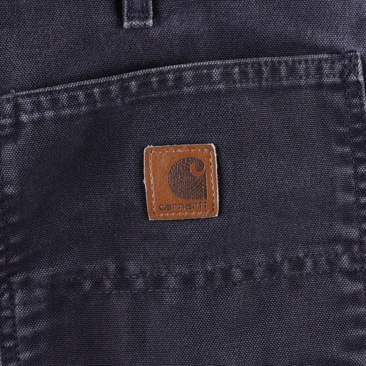 00'S Carhartt Dungaree Fit Duck Painter Pants Men's W33 equivalent cotton navy blue type Vintage Second Hand