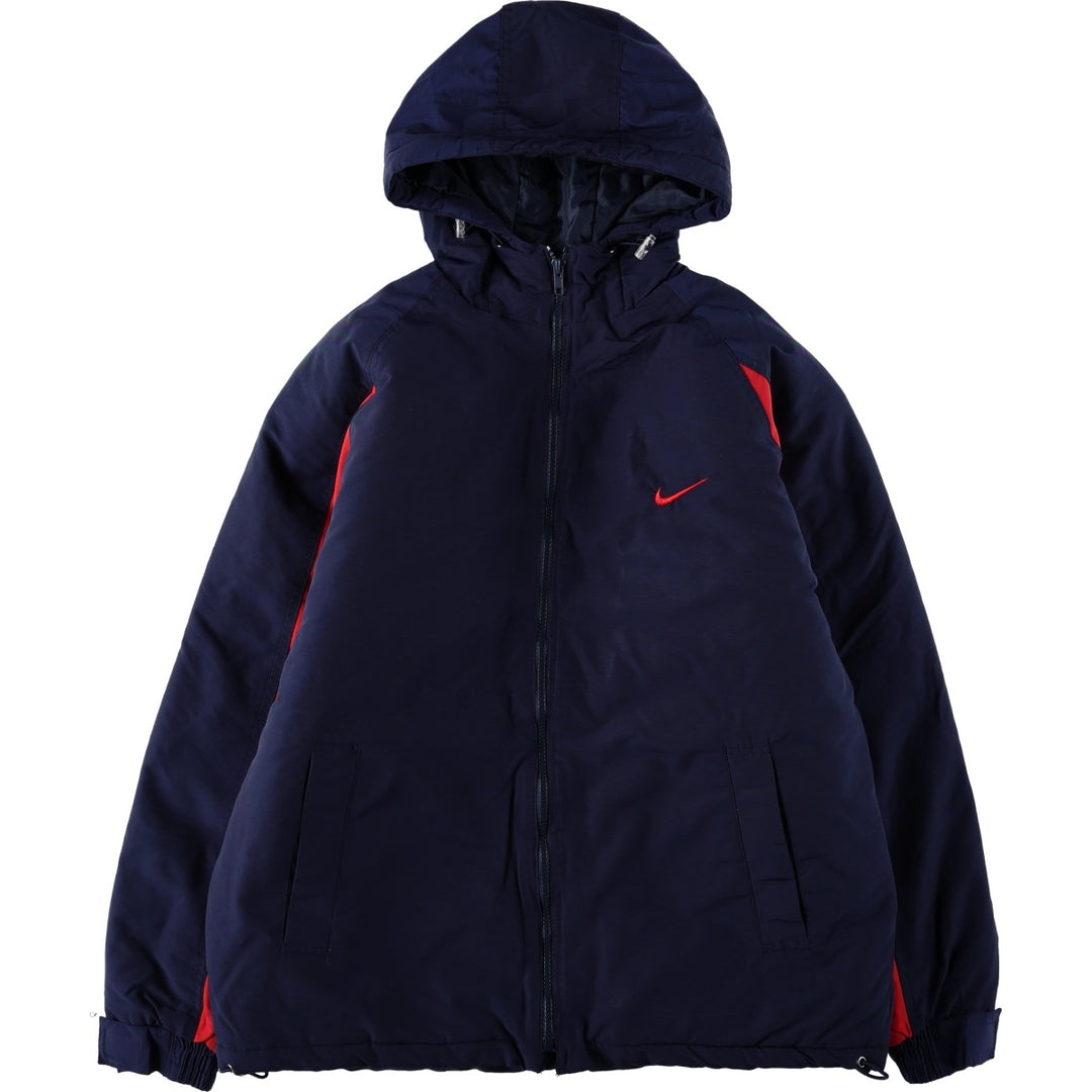 90s-00'S Nike padded hoodie/puffer jacket, made in USA, men's size S equivalent, vintage. others navy blue type Vintage Second Hand