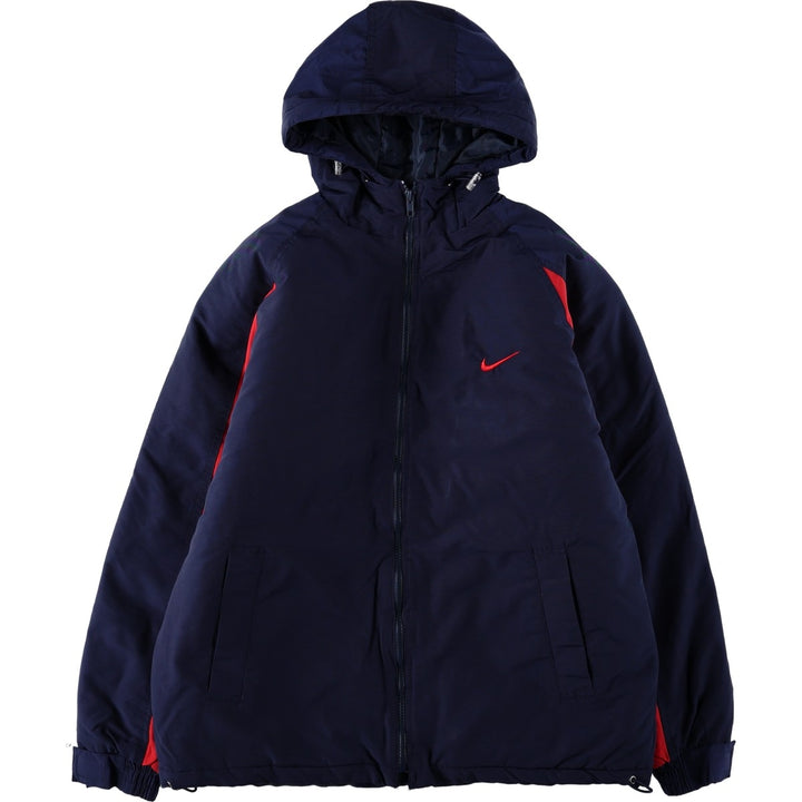 90s-00'S Nike padded hoodie/puffer jacket, made in USA, men's size S equivalent, vintage. others navy blue type Vintage Second Hand
