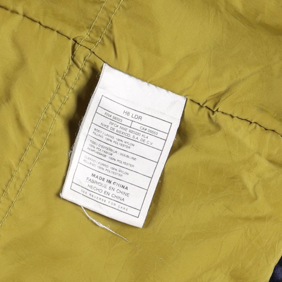 90'S Nike padded jacket/puffer jacket, men's size M (approx.) Nylon navy blue type Vintage Second Hand