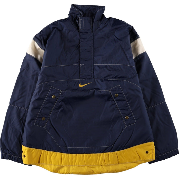 Nike padded jacket, half-zip puffer jacket, men's size M. Nylon navy blue type Vintage Second Hand