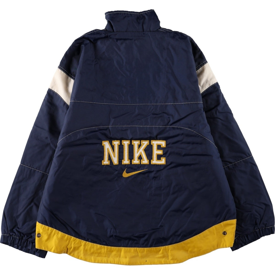 Nike padded jacket, half-zip puffer jacket, men's size M. Nylon navy blue type Vintage Second Hand
