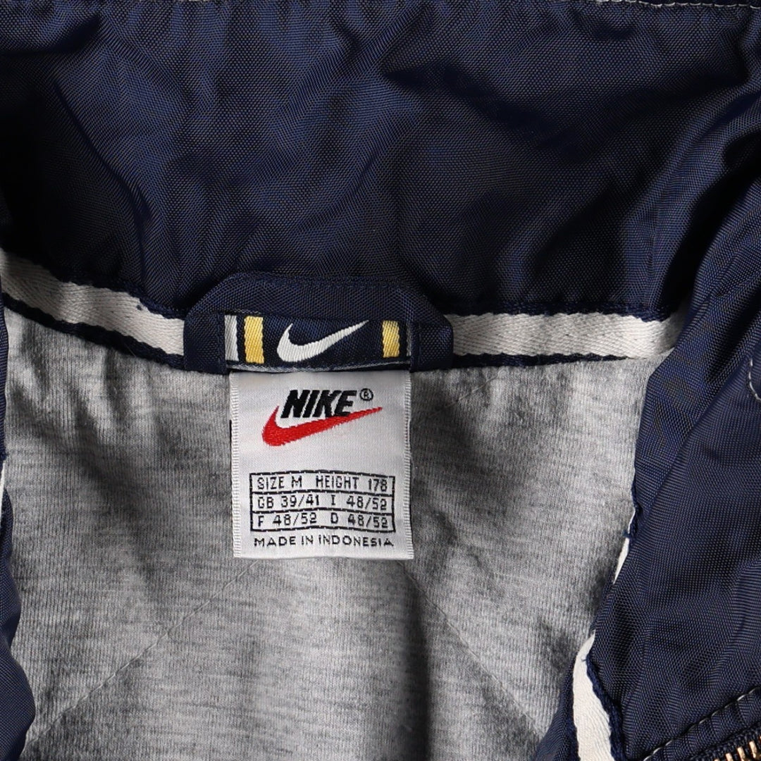 Nike padded jacket, half-zip puffer jacket, men's size M. Nylon navy blue type Vintage Second Hand