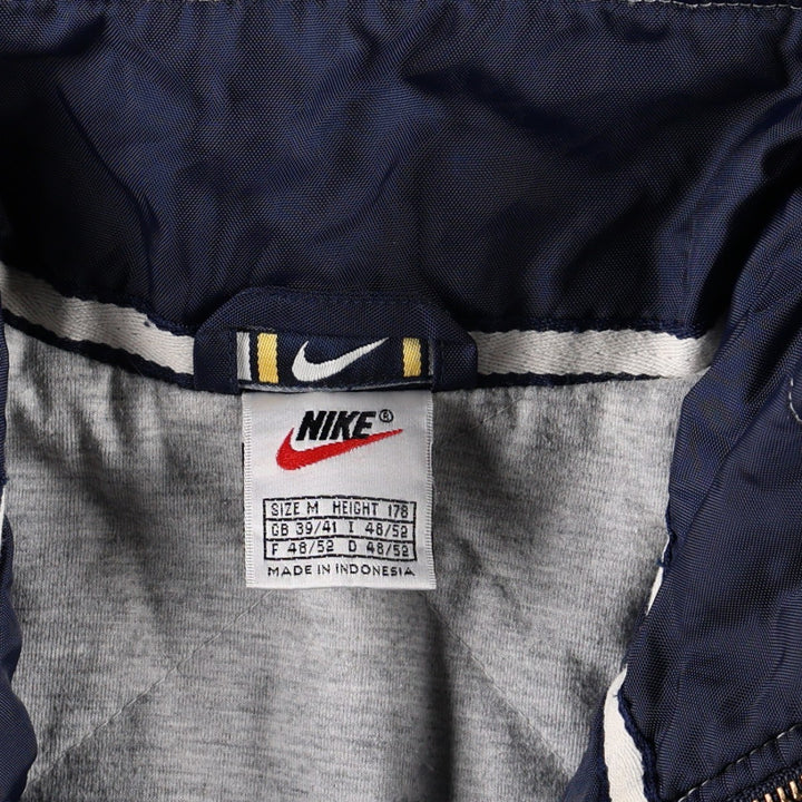 Nike padded jacket, half-zip puffer jacket, men's size M. Nylon navy blue type Vintage Second Hand