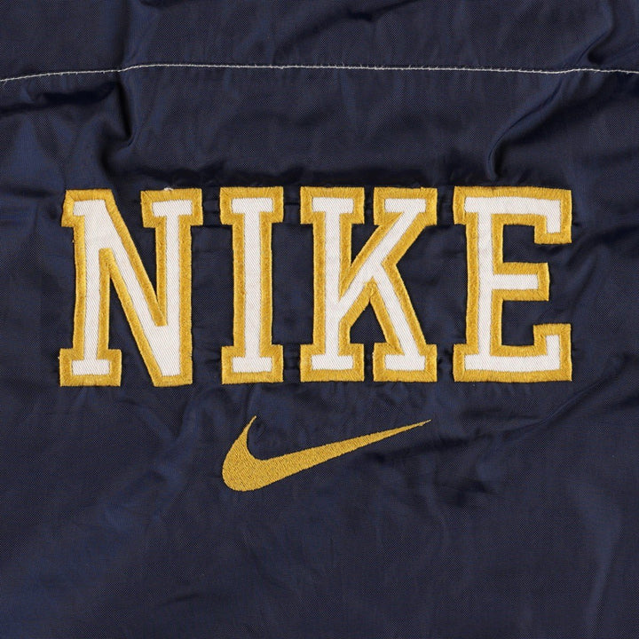 Nike padded jacket, half-zip puffer jacket, men's size M. Nylon navy blue type Vintage Second Hand