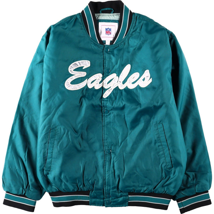 Philadelphia Eagles padded nylon varsity jacket/award jacket (men's size L equivalent) Nylon green type Vintage Second Hand