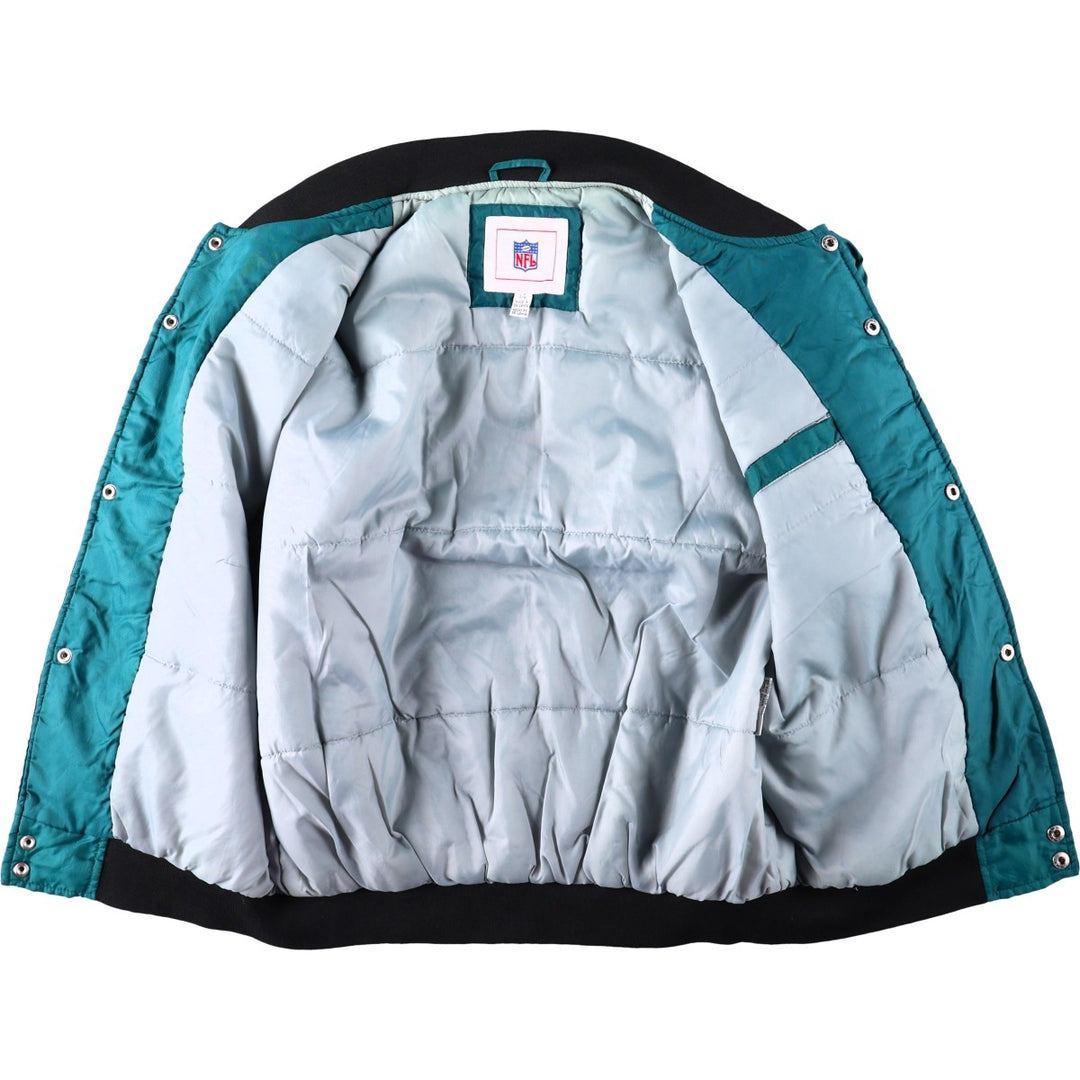 Philadelphia Eagles padded nylon varsity jacket/award jacket (men's size L equivalent) Nylon green type Vintage Second Hand