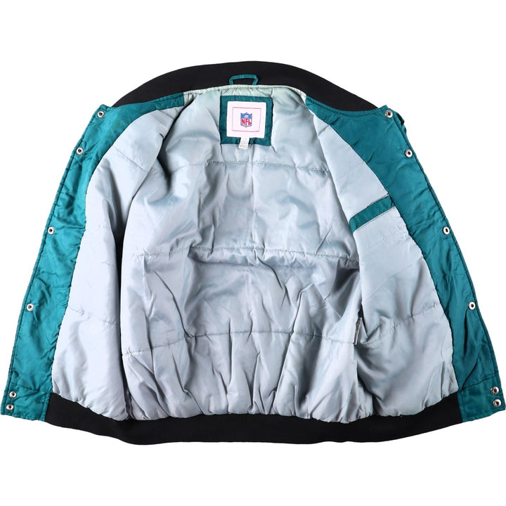 Philadelphia Eagles padded nylon varsity jacket/award jacket (men's size L equivalent) Nylon green type Vintage Second Hand
