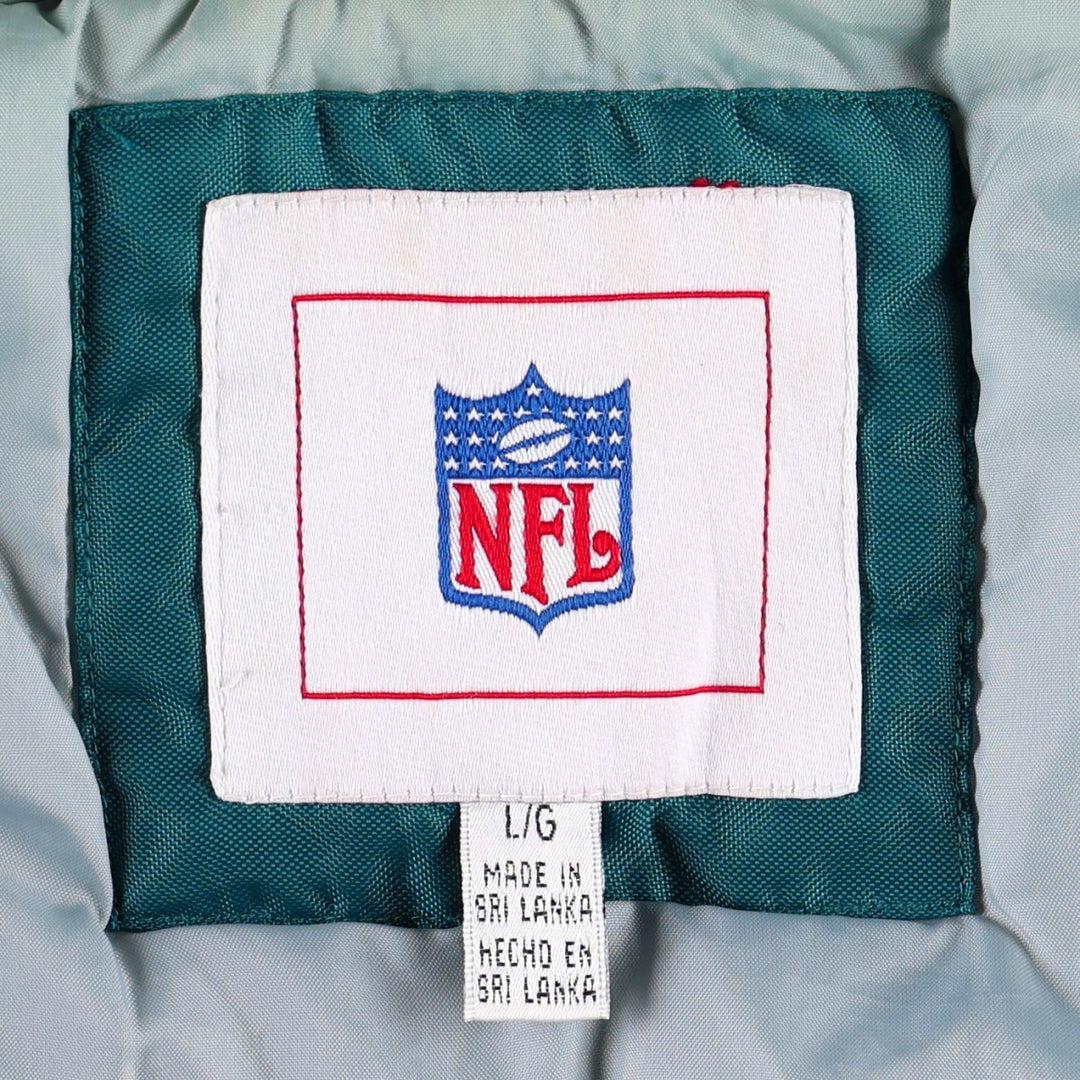 Philadelphia Eagles padded nylon varsity jacket/award jacket (men's size L equivalent) Nylon green type Vintage Second Hand