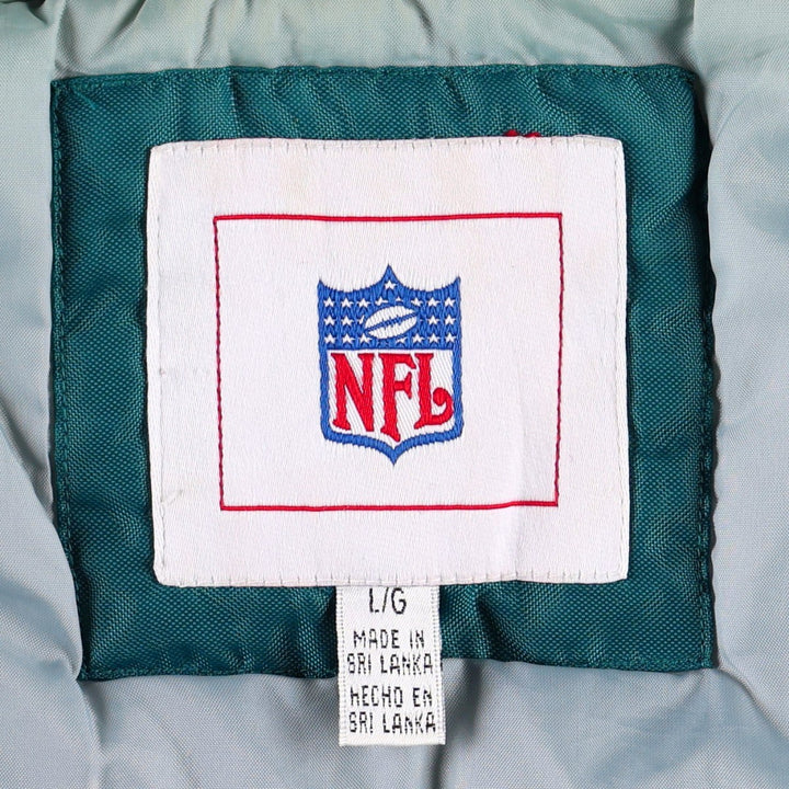 Philadelphia Eagles padded nylon varsity jacket/award jacket (men's size L equivalent) Nylon green type Vintage Second Hand
