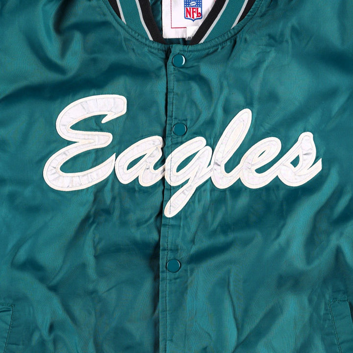 Philadelphia Eagles padded nylon varsity jacket/award jacket (men's size L equivalent) Nylon green type Vintage Second Hand