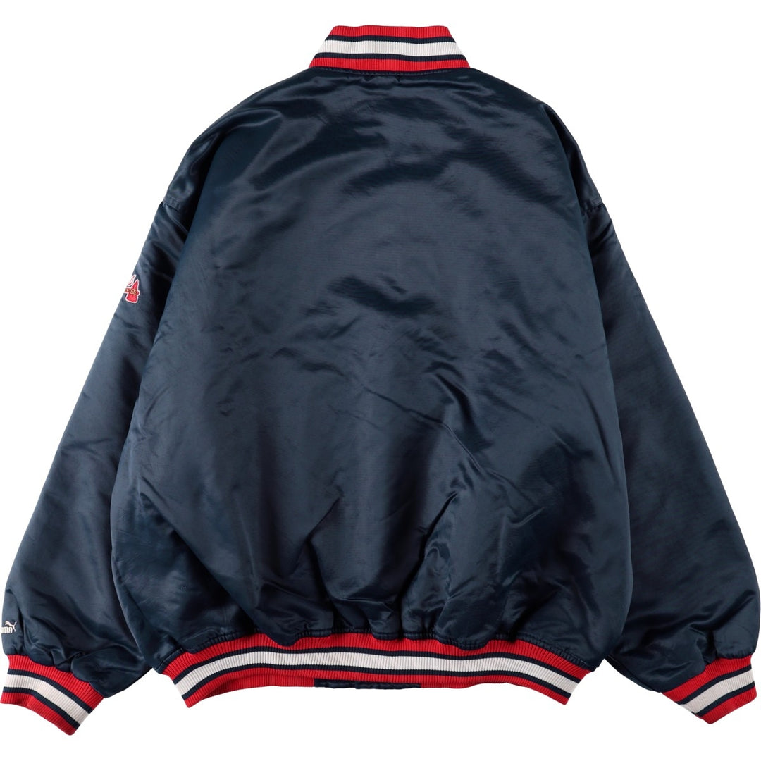 2000'S Puma Atlanta Braves Padded Nylon Stadium Jacket Award Jacket Men's XXL equivalent Nylon tricolor color Vintage Second Hand