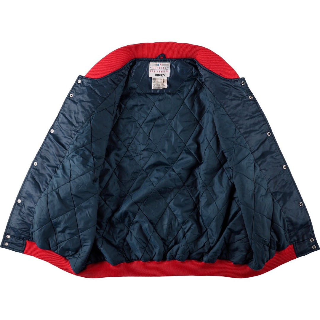 2000'S Puma Atlanta Braves Padded Nylon Stadium Jacket Award Jacket Men's XXL equivalent Nylon tricolor color Vintage Second Hand