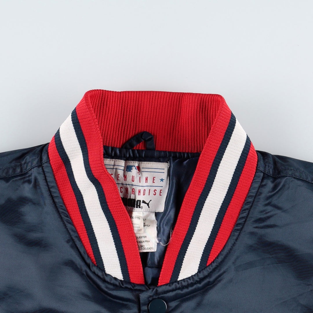 2000'S Puma Atlanta Braves Padded Nylon Stadium Jacket Award Jacket Men's XXL equivalent Nylon tricolor color Vintage Second Hand
