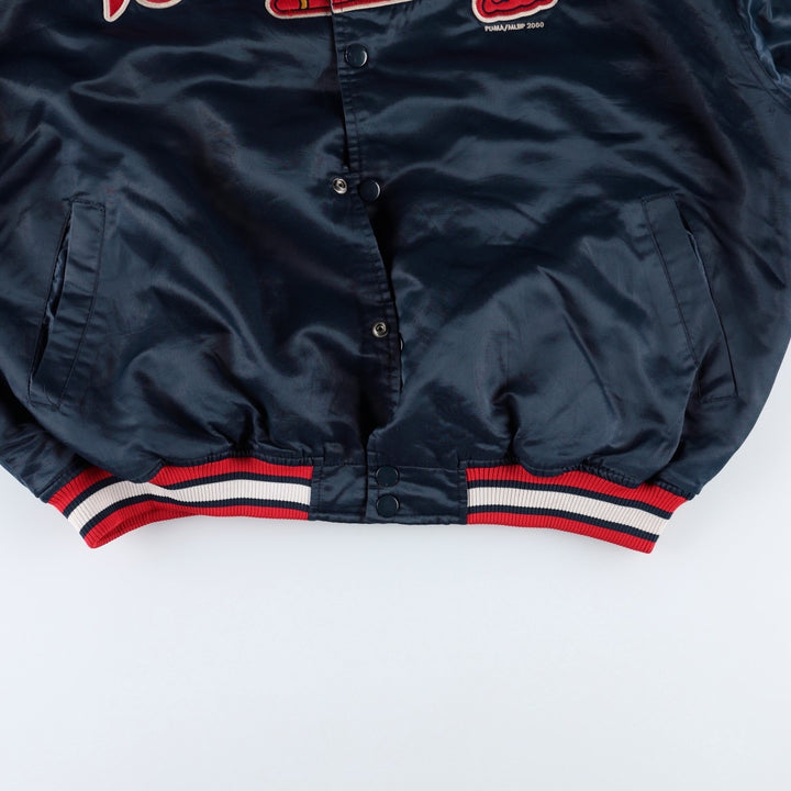 2000'S Puma Atlanta Braves Padded Nylon Stadium Jacket Award Jacket Men's XXL equivalent Nylon tricolor color Vintage Second Hand