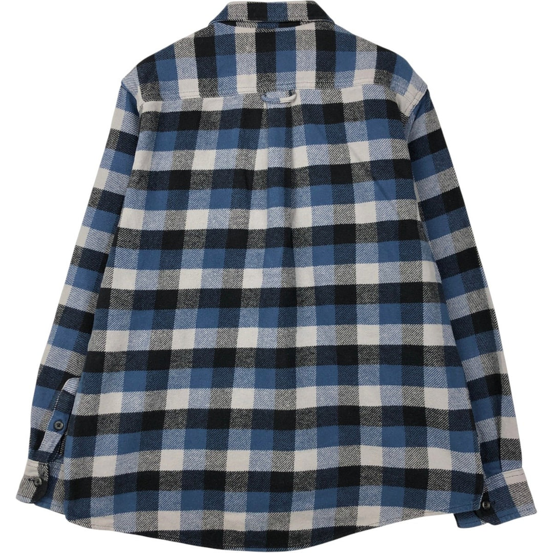 ORVIS Long Sleeve Flannel Check Shirt, Men's XL Size cotton blue type Vintage Second Hand