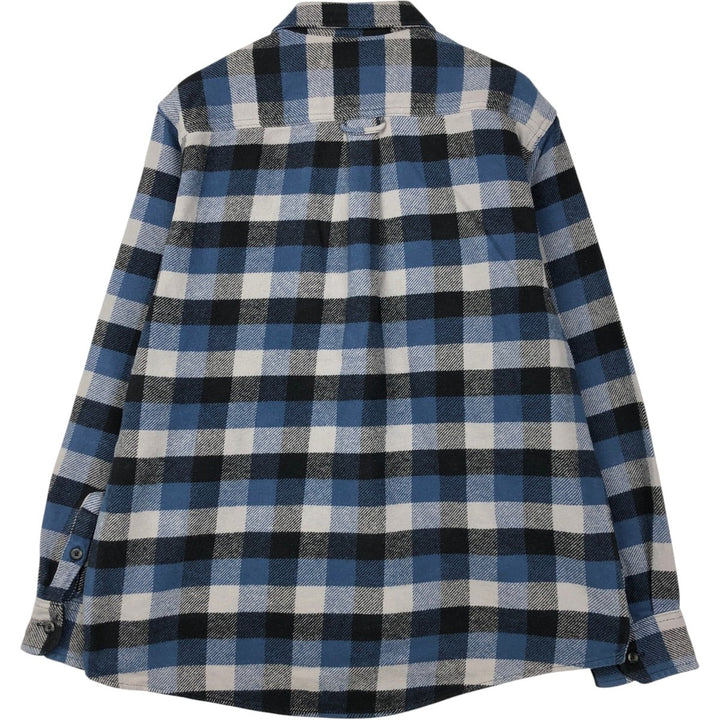 ORVIS Long Sleeve Flannel Check Shirt, Men's XL Size cotton blue type Vintage Second Hand