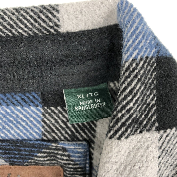 ORVIS Long Sleeve Flannel Check Shirt, Men's XL Size cotton blue type Vintage Second Hand