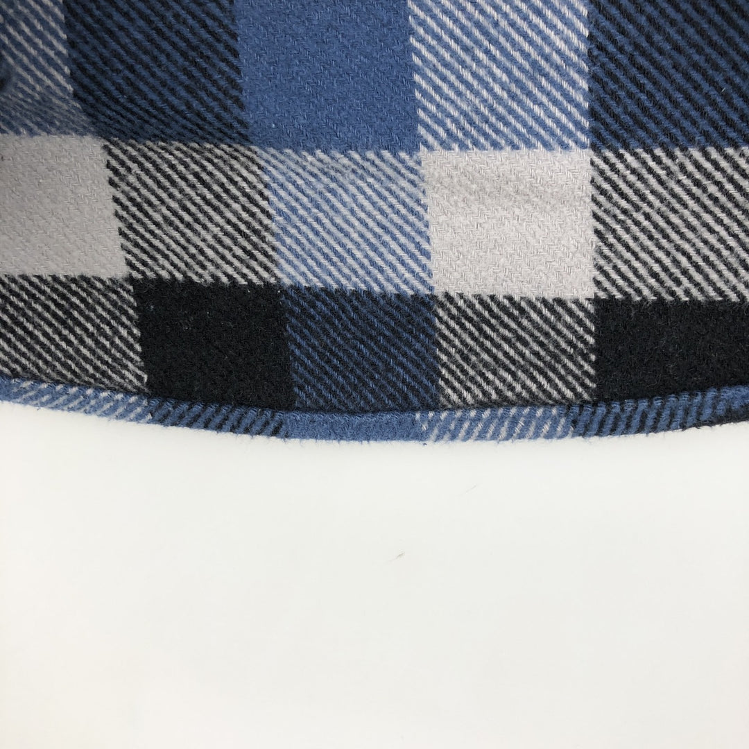 ORVIS Long Sleeve Flannel Check Shirt, Men's XL Size cotton blue type Vintage Second Hand