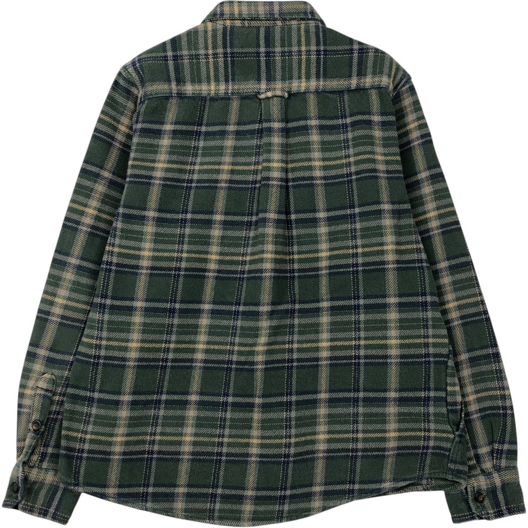 Woolrich WOOLRICH WOOLEN MILLS Flannel Check Shirt, Men's Size L (approx.) cotton green type Vintage Second Hand