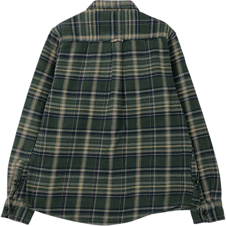 Woolrich WOOLRICH WOOLEN MILLS Flannel Check Shirt, Men's Size L (approx.) cotton green type Vintage Second Hand