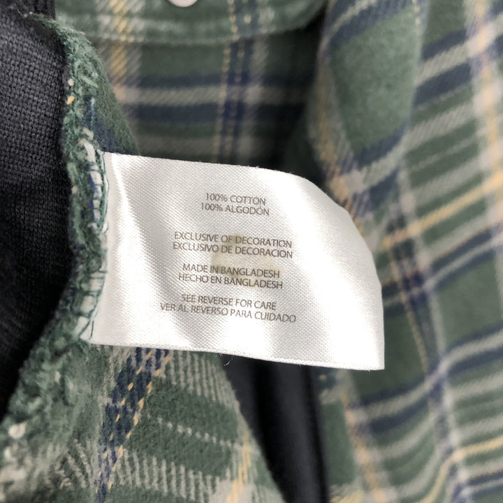 Woolrich WOOLRICH WOOLEN MILLS Flannel Check Shirt, Men's Size L (approx.) cotton green type Vintage Second Hand