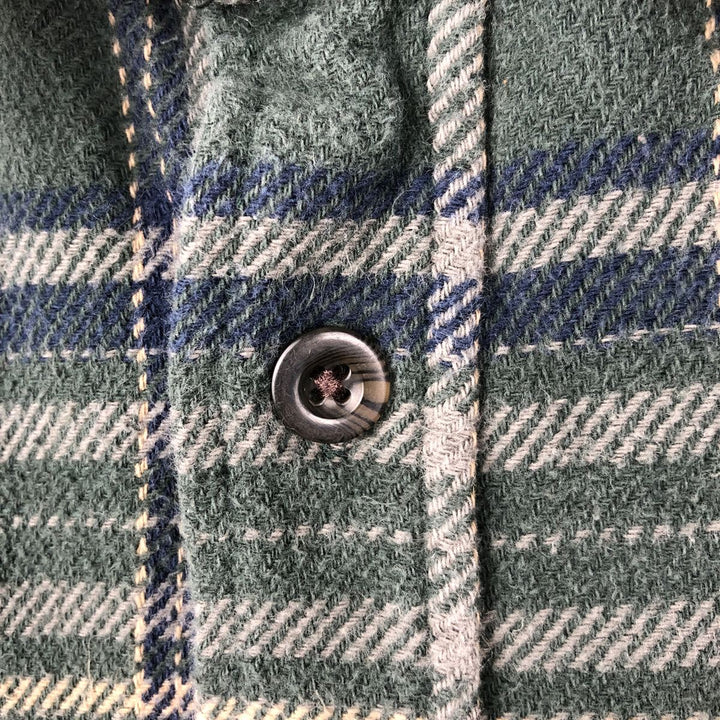 Woolrich WOOLRICH WOOLEN MILLS Flannel Check Shirt, Men's Size L (approx.) cotton green type Vintage Second Hand