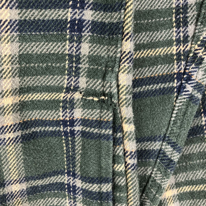 Woolrich WOOLRICH WOOLEN MILLS Flannel Check Shirt, Men's Size L (approx.) cotton green type Vintage Second Hand