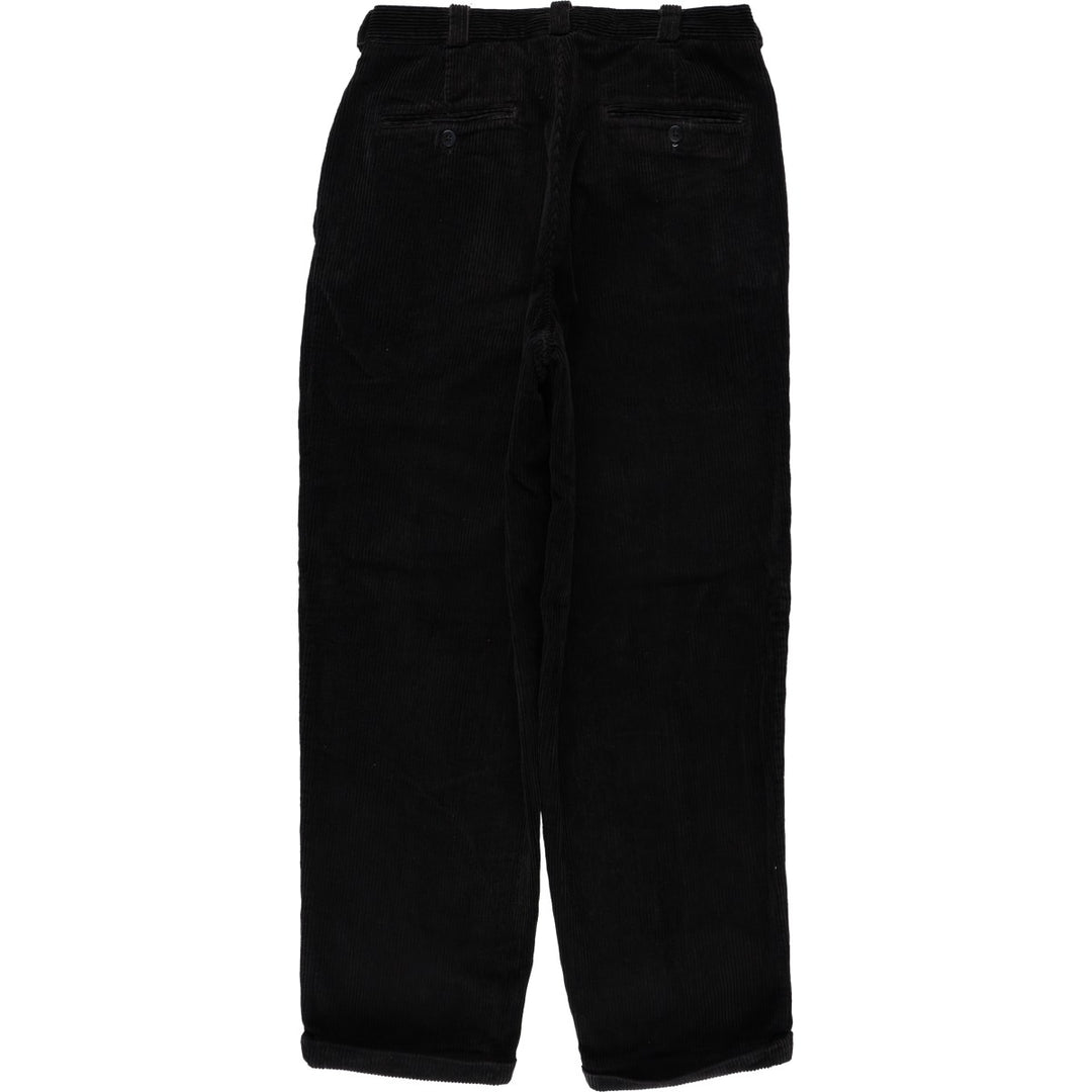 Perry Ellis corduroy pants with two pleats, men's size W32 (approx.) cotton black type Vintage Second Hand