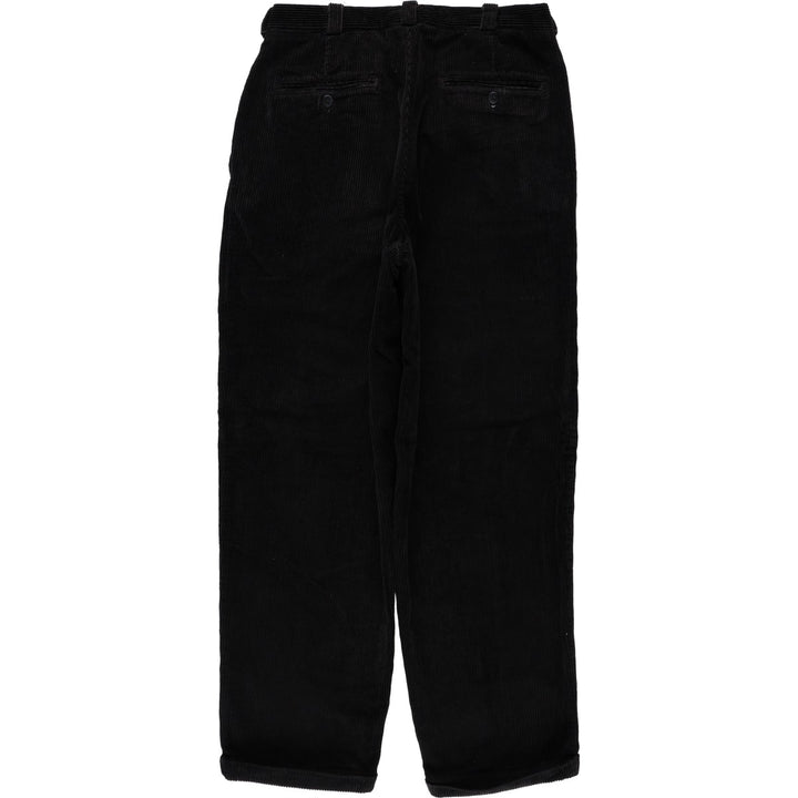 Perry Ellis corduroy pants with two pleats, men's size W32 (approx.) cotton black type Vintage Second Hand