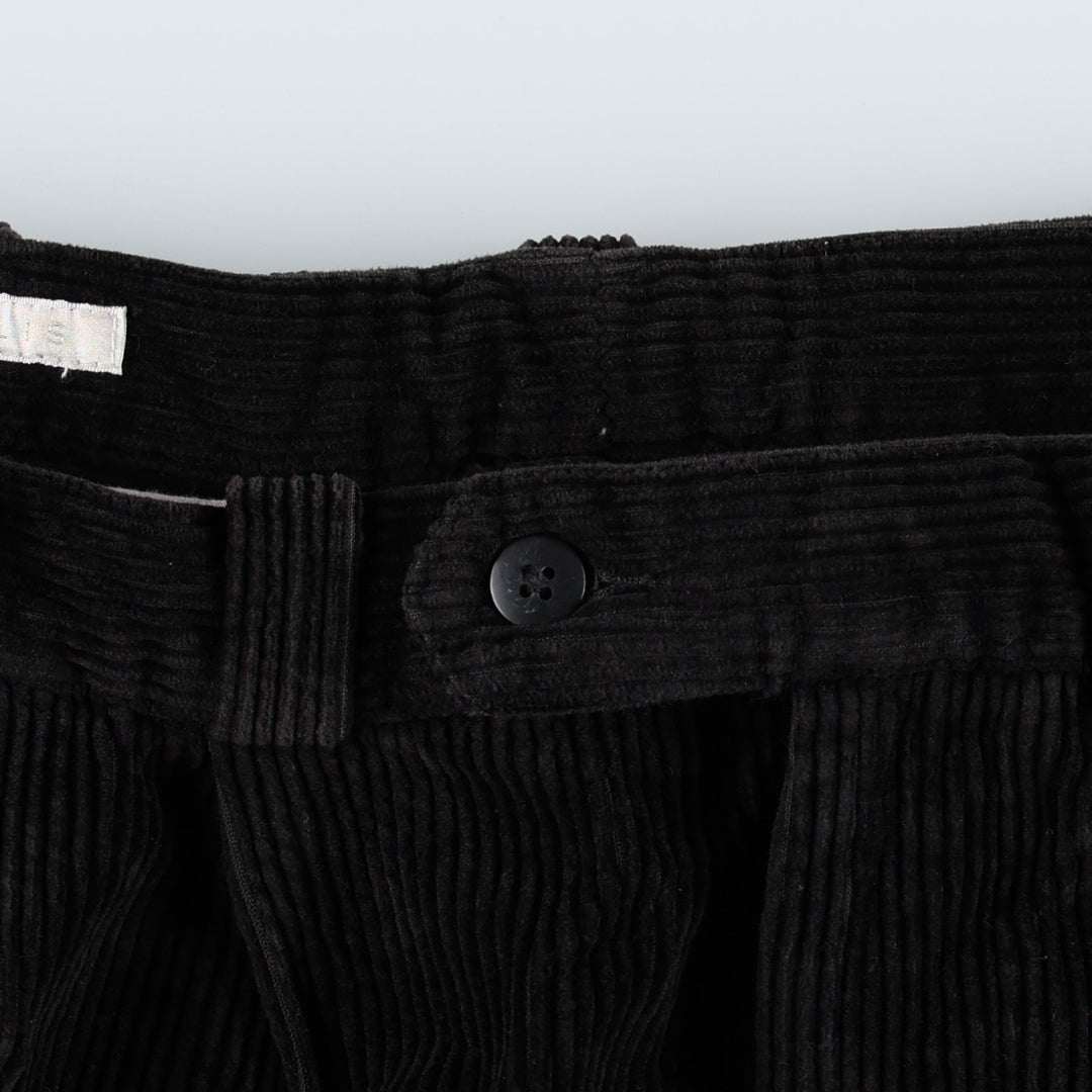 Perry Ellis corduroy pants with two pleats, men's size W32 (approx.) cotton black type Vintage Second Hand