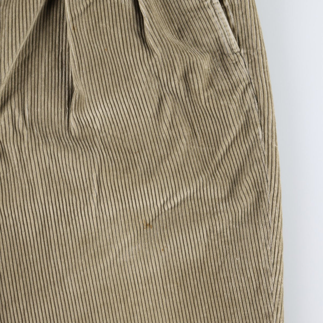 LLBean Two-pleat Corduroy Pants for Men, W35 equivalent cotton Khaki type sage green Vintage Second Hand