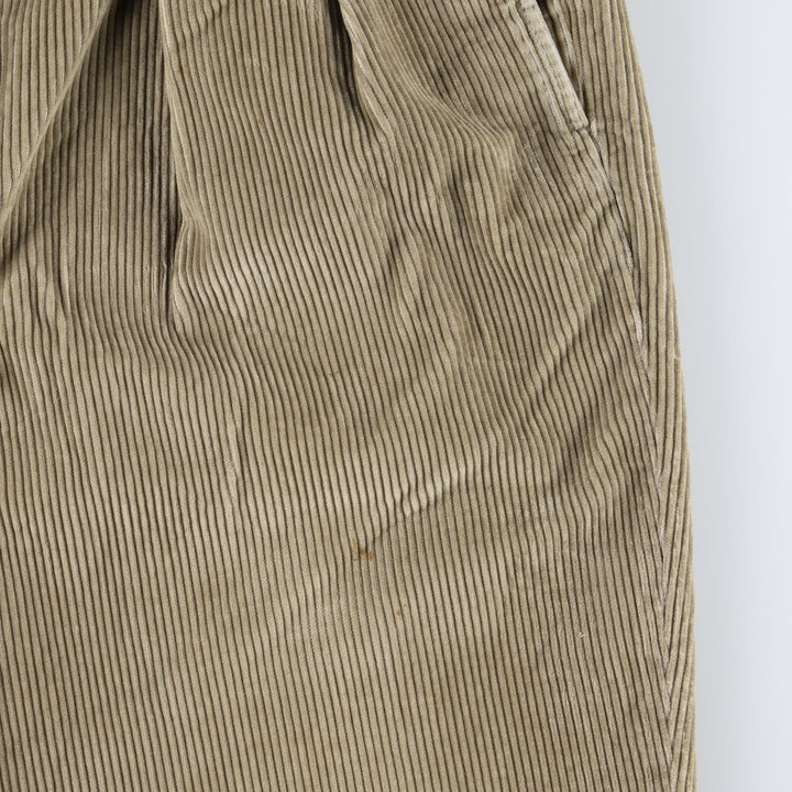 LLBean Two-pleat Corduroy Pants for Men, W35 equivalent cotton Khaki type sage green Vintage Second Hand