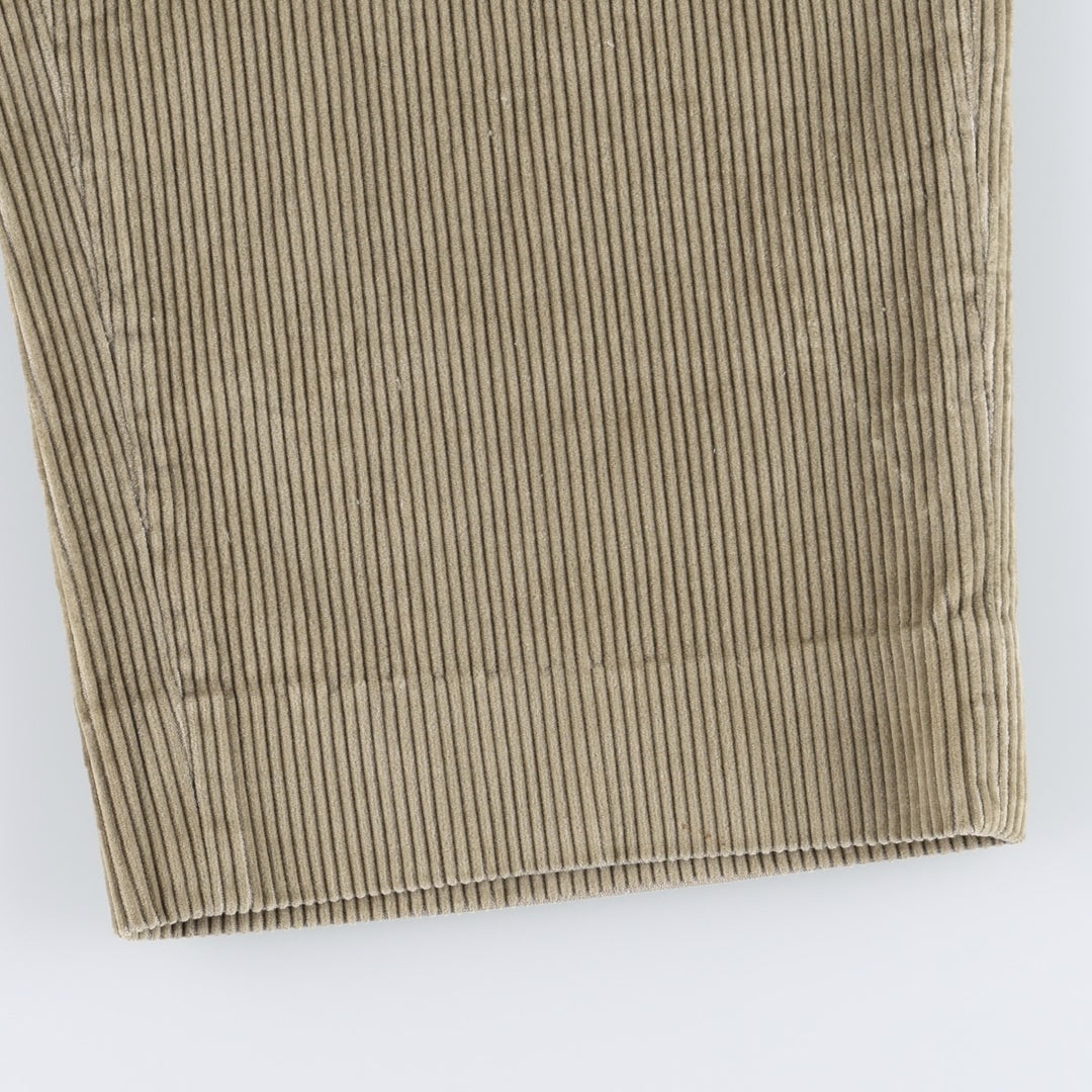 LLBean Two-pleat Corduroy Pants for Men, W35 equivalent cotton Khaki type sage green Vintage Second Hand