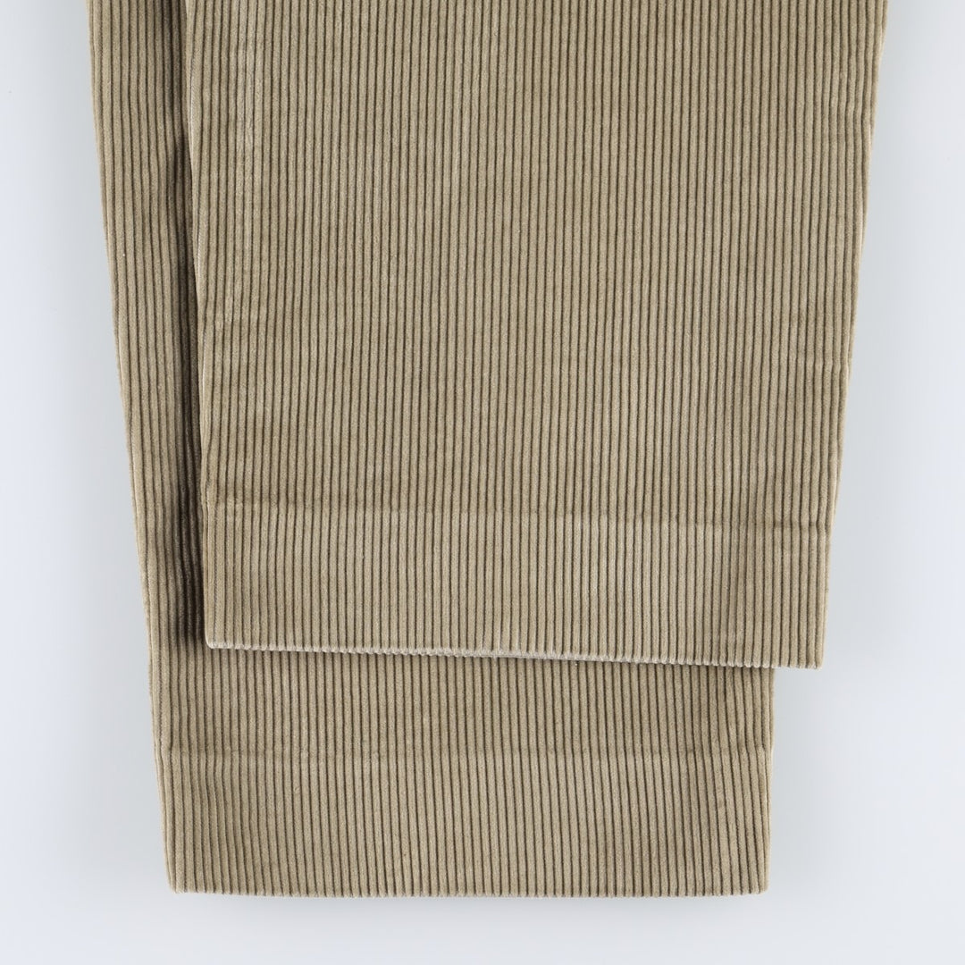 LLBean Two-pleat Corduroy Pants for Men, W35 equivalent cotton Khaki type sage green Vintage Second Hand