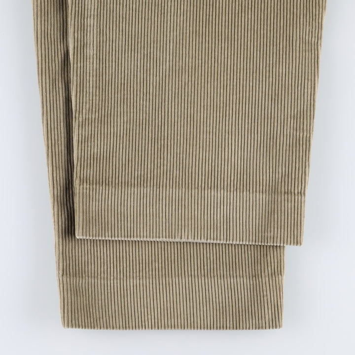 LLBean Two-pleat Corduroy Pants for Men, W35 equivalent cotton Khaki type sage green Vintage Second Hand
