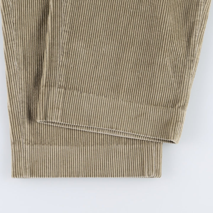 LLBean Two-pleat Corduroy Pants for Men, W35 equivalent cotton Khaki type sage green Vintage Second Hand