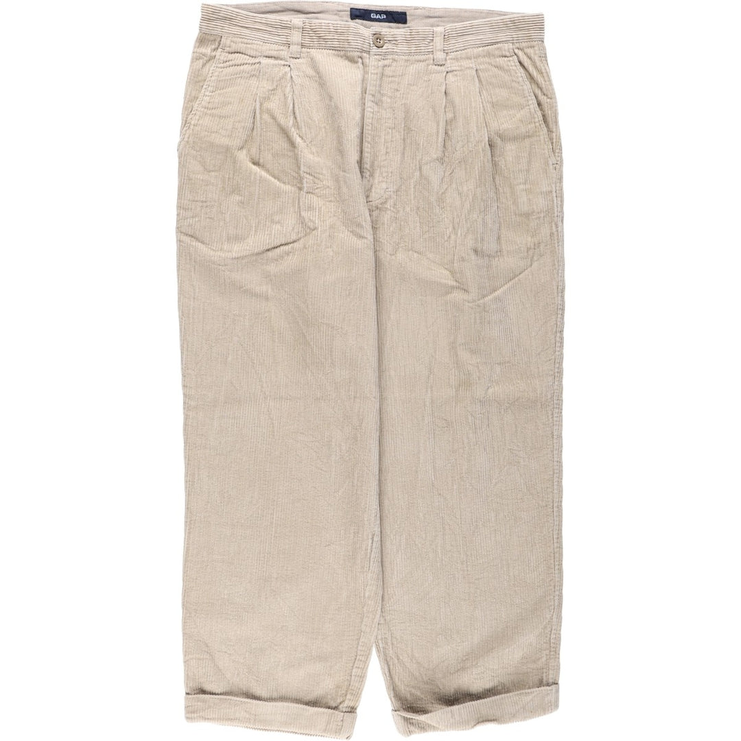 2000'S GAP EASY FIT Two-Pleat Corduroy Pants, Men's Size W37 (approx.) cotton ivory Vintage Second Hand